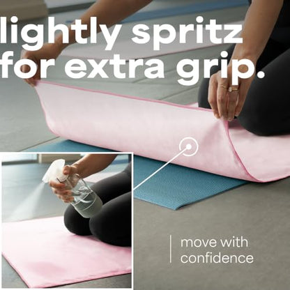 S&T INC. Aura Microfiber Yoga Mat Towel, 2 Pack, 26.5" x 72", Pink | Soft and Absorbent, Quick-Dry for Gym, Pilates, and Hot Yoga, Compact for Gym Bag, Machine Washable - color: Pink 2pk