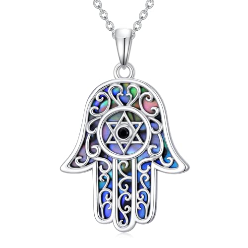 WINNICACA Sterling Silver Evil Eye Necklace Protection Crystal Pendant for Women Good Luck Vintage Evil Eye Pendant Jewelry Birthday Gifts for Women Friend Female - style: M-Star of David Necklace