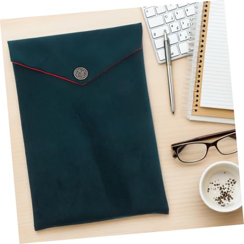 Buddhist Text Bag Chinese Style Scriptures Storage Pouch Velvet Fabric Bible Carrying Case for Religious Books Sundries Organizer in Dark Green