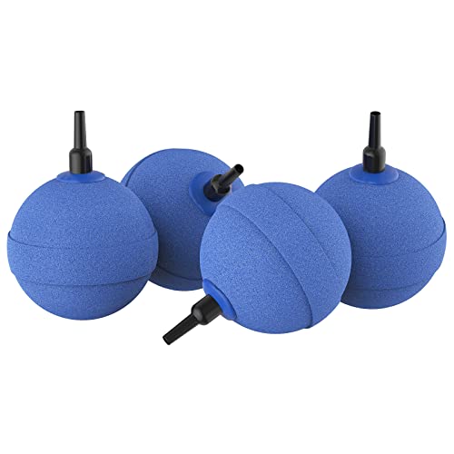 Pawfly Aquarium Air Stone Bubbler 2 Inch, Oxygen Diffuser Airstone for Air Pump Fish Tank Bucket Pond and DWC Reservoir, 4 Pack - color: 4 Pack(Blue)