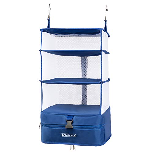 TABITORA Portable Hanging Travel Shelves Bag Packing Cube Organizer Suitcase Storage Large Capacity - color: Blue, size: Large+X-Large