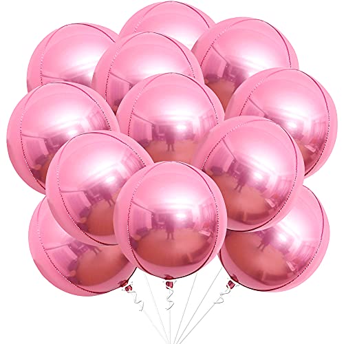 KatchOn, Pink Balloons - 22 Inch, Pack of 12 | Metallic Foil Balloons for Pink Birthday Decorations, Princess Party Decorations | Sweet 16 Decorations, Bridal Shower, Gender Reveal Wedding Anniversary - color: Light Pink