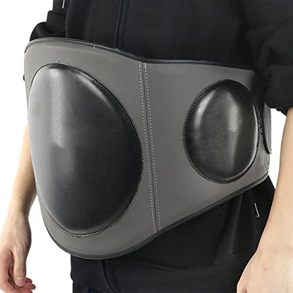 Srliya Thickened Boxing Belly Pad MMA Muay Thai Kickboxing Stomach Protector with 4-Layer Cushioning, PU & Sponge Training for Martial Arts