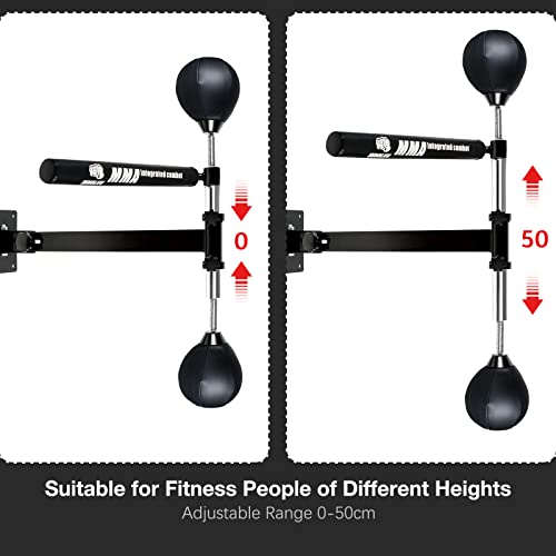 Innolife Boxing Spinning Bar with 2pcs Speed Ball, Multifunction Wall Mounted MMA Speed Trainer, black, ‎73 x 26 x 17 cm; 7.03 Kilograms