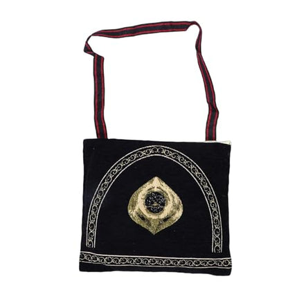 Tnfeeon Authentic Muslim Prayer Rug Soft Cotton with Tassels Portable Foldable Mat for Meditation Home Travel Islamic Prayer Carpet with Storage Bag for Men Women