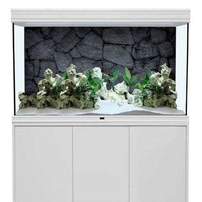 AWERT 48x20 in Dark Grey Rock Aquarium Backdrop Stone Fish Tank Background | AWERT Rocky Terrarium Background Polyester - size: 48x20in/120x50cm