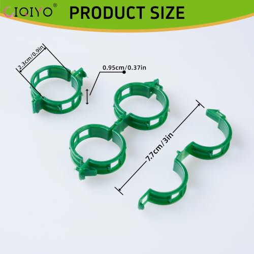 CIQIYO® 200 Pcs Plant Support Clips,Plastic Clips for Securing Plants,Tomato Vine Clips,Plant Fixing Clips,Garden Clips for Climbing Plants,Grape and Vine Vegetables (200, Green) - color: Green
