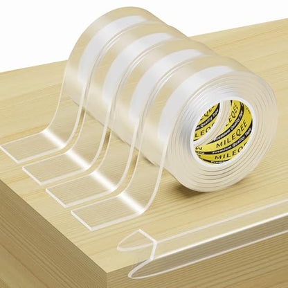4Pack Clear Edge Protector Strip, 0.8in x 3.28FT(13.12FT Total), Sharp Edge Wrap Cover Tape, Self Adhesive Protective Bumper Guards for Cabinet Door Desk Glass Table Furniture, Kitchen Countertop | Sharp Edge Wrap Cover Tape, Self Adhesive Protective Bump