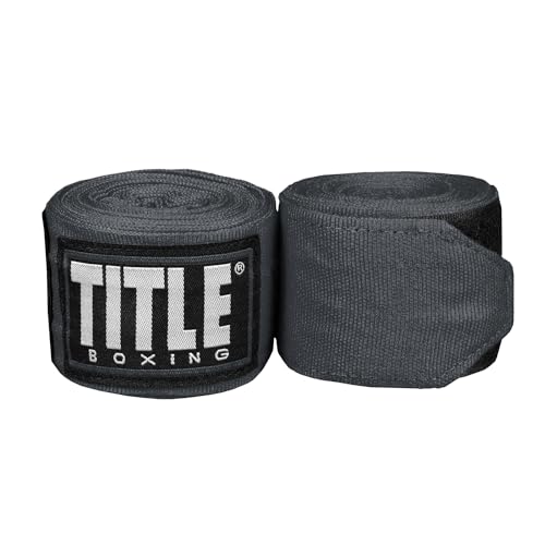 Title Boxing Fight Back Semi-Elastic Hand Wraps: Boxing Wraps, Hand Wraps for Boxing Gloves, Boxing Hand Wraps, Boxing Equipment, Wrist Wraps Boxing - color: Dark Grey