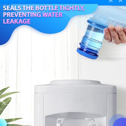 5 Gallon Water Jug Cap 4 Pack, Reusable Leak Resistant Bottle Caps | Wear Resistant Lids Reseal Jugs on Dispensers and Coolers - 2.4 x 0.94 In, Fit Standard Gallon Bottles for Kitchens, Offices
