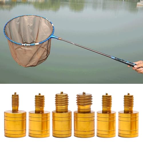 2Pcs Fishing Landing Net Thread Adaptor Alloy Fishing Poles Connector Fishing Landing Harpoons Dip Parts Easy to Install Net Head Adapter