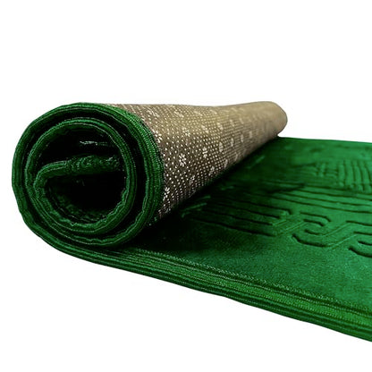 Empire Home Islamic Prayer Rug Oversized Soft Thick Plush Musalla Mat - for Men Women Childred - سجادة صلاة (Hunter Green) - color: Hunter Green