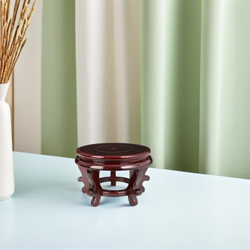 Veemoon Wooden Plant Stand Base for Flower Pot Indoor, round High-density Board Holder 14cm Inner Diameter 10cm Height, Heavy Duty Support to 70lbs for Vase, Planter, Aquarium Display