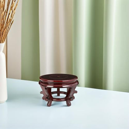 Veemoon Wooden Plant Stand Base for Flower Pot Indoor, round High-density Board Holder 14cm Inner Diameter 10cm Height, Heavy Duty Support to 70lbs for Vase, Planter, Aquarium Display