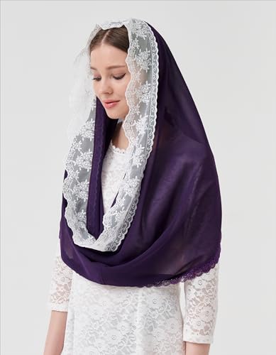 Leimandy Infinity Chapel Veil Hijab Scarf Head Wrap for Muslim V96 - color: Purple