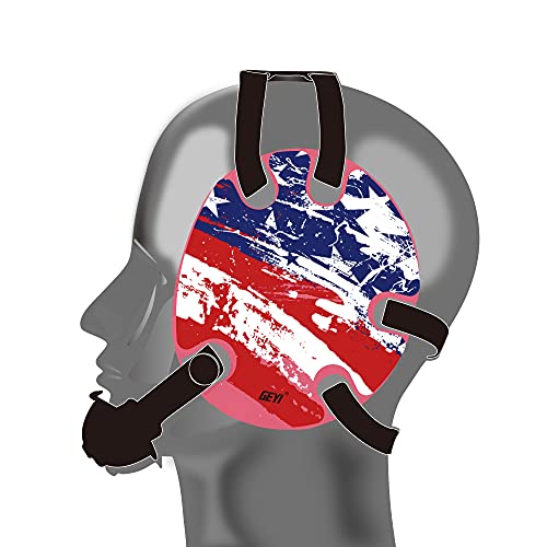 Wrestling Headgear with American Flag Decals(Adult) - color: Pink