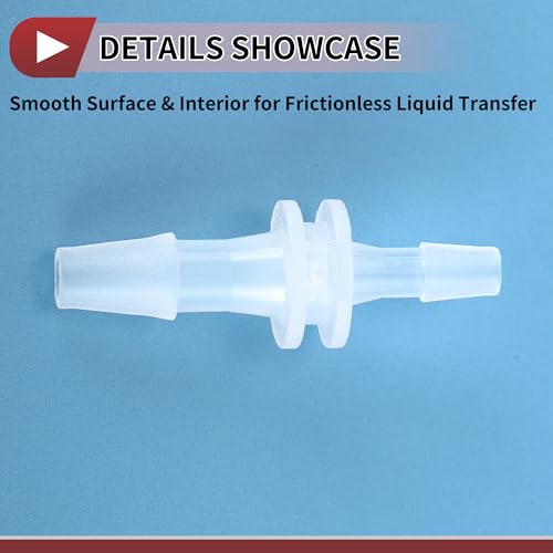 Plastic Hose Barb Fitting 1/8" x 5/32" OD Barb Straight Through Pipe Connector Clear 5 Pcs - size: 1/8"-5/32"