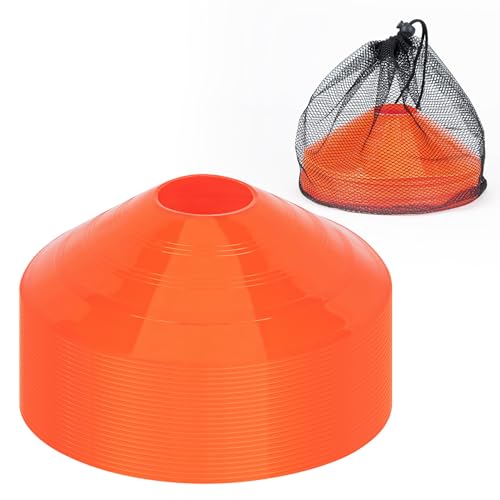 CARTMAN Agility Training Cones, Plastic Soccer Field Markers Indoor Outdoor for Events - style: Disc 24pk