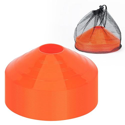 CARTMAN Agility Training Cones, Plastic Soccer Field Markers Indoor Outdoor for Events - style: Disc 24pk