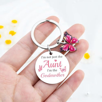 isiyu Godmother Gifts God Mother Proposal Gift Cross Keychain Christian Bible Verse for Women God Mom Religious Inspirational Faith Keychain Gift