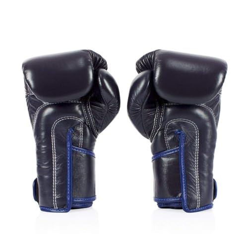 Fairtex BGV6 Angular Boxing Gloves, Locked Thumb Muay Thai MMA Kickboxing | Premium synthetic body with triple-layer foam padding. Joint protection and firm wrist support safeguard hands on heavy bags - color: Blue, size: 14oz