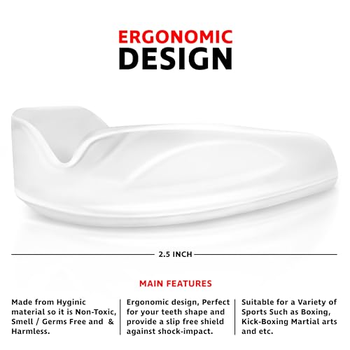 DXM SPORTS Mouth Guard – Sports Mouthguard for Football, Boxing, Basketball, MMA, Karate, Hockey, Lacrosse, Wrestling and Soccer – Comes with Protective Case (Transparent, Adult) - size: Adult