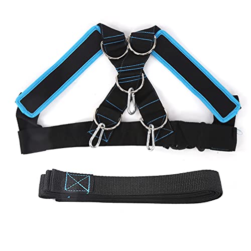 Shoulder Strap Pulling Sled Harness Vest for Speed and Agility Training - color: Black Blue