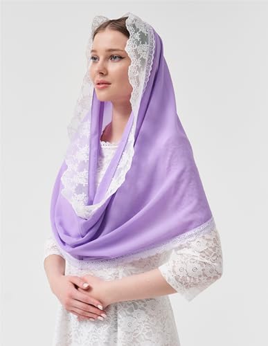 Leimandy Infinity Chapel Veil Hijab Scarf Head Wrap for Muslim V96 - color: Lavender