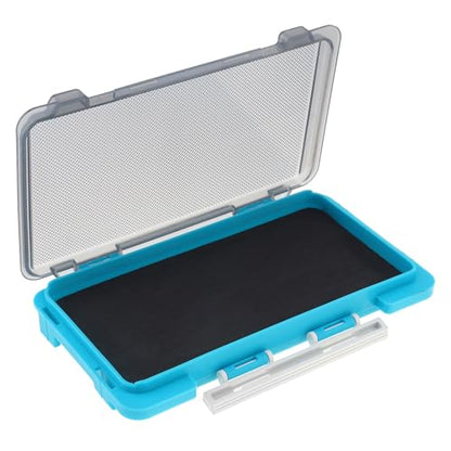 Fishing Tackle Box Slit Foam Case, Super Slim Fishing Lures Jig Box Hooks Spinners Spoons Storage Tackle Tray, (6.8 * 3.8 * 0.8inch) (Blue) - color: Blue