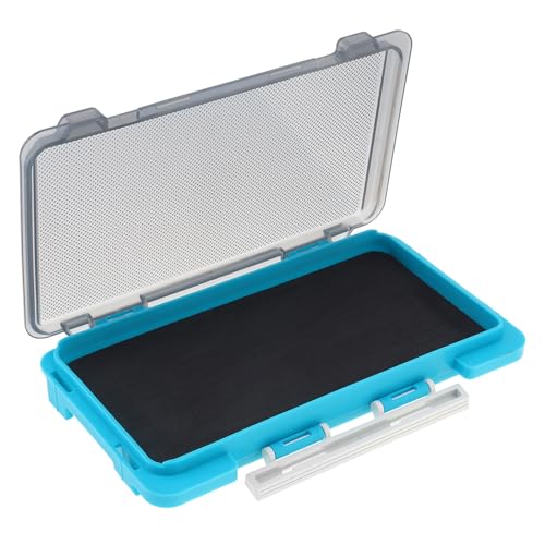 Fishing Tackle Box Slit Foam Case, Super Slim Fishing Lures Jig Box Hooks Spinners Spoons Storage Tackle Tray, (6.8 * 3.8 * 0.8inch) (Blue) - color: Blue