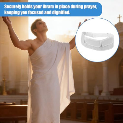 Ihram Belt for Men Umrah,Adjustable Multi-Pocket Belt,for Umrah Essentials Hajj and Outdoor Activities