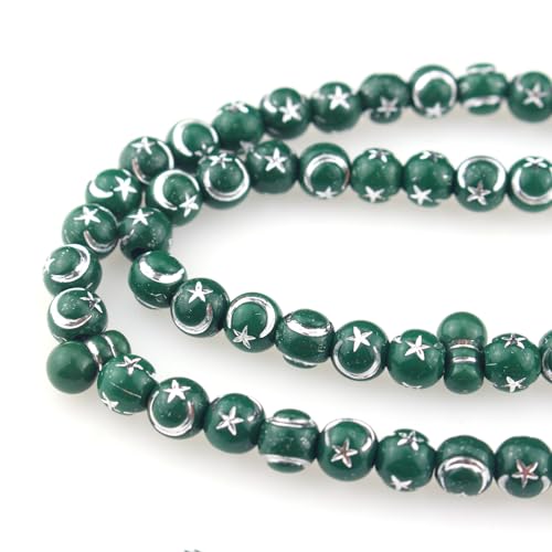 Muslims Islamic 99 Dhikr Tasbeeh Tasbih Prayer Beads, Green Resin Beads with Tassel