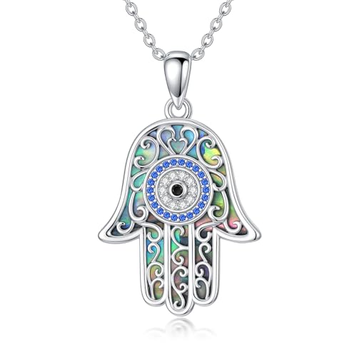 WINNICACA Sterling Silver Evil Eye Necklace Protection Crystal Pendant for Women Good Luck Vintage Evil Eye Pendant Jewelry Birthday Gifts for Women Friend Female - style: M-Evil Eye Necklace