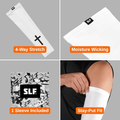 Faith Cross White and Black Arm Sleeve - color: Faith Cross White, size: Small-Medium