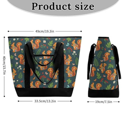 SWEET TANG Cooler Bag, Floral Squirrels Reusable & Leak Proof Food Grocery Bag, Portable Travel Cooler - color: Pattern 99