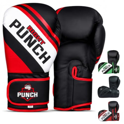 Boxing Gloves for Men & Women – Faux Leather Muay Thai, Kickboxing, MMA & Sparring Gloves – Training Heavy Bag Gloves with Secure Wrist Strap & Thumb Lock – 2 4 6 8 10 12 14 16oz - color: RED/BLACK, size: 10 OZ