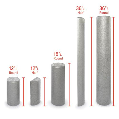 OPTP Silver AXIS Foam Roller, Moderate Density for Sports Medicine, Physical Therapy, Pilates, Yoga - Myofascial Release on Trigger Points (Silver Moderate Density, 12" x 6" Round) - size: Silver - 12" x 6" Round