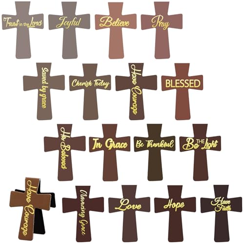 Outus 48 Pcs Bible Magnetic Christian Bookmarks Cross for Women, Brown - style: Brown Style