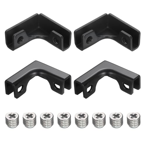 uxcell 4Pcs Glass Fixing Clip, for 3-7mm L-Shaped Glass Combination Fixing Bracket, Aluminum Alloy Reinforced Clip Clamp for Glass Display Cabinet, Fish Tank (Black) - color: Black, size: 3-7mm