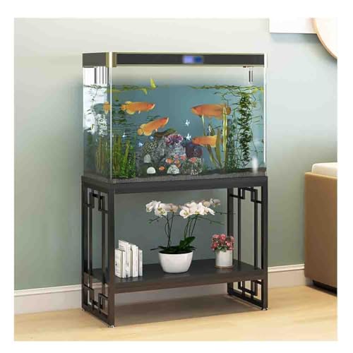 Metal Aquarium Stand, Heavy Duty 2-Tier Fish Tank Rack Shelf, Torage Rack Bracket for Fish Tank Accessories Storage, for Home Office (Black 90x30x70 cm) - color: Black, size: 90x30x70 cm