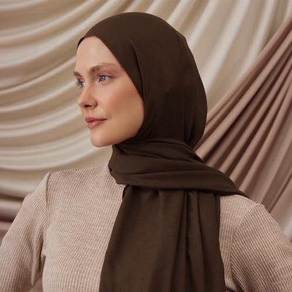 Modest Summer Woven Hijab | Premium Lightweight, Soft Touch Hijab for Women - color: Earth