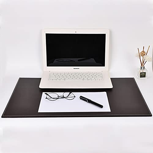 Desk Pad & Mat 24" x 18" Protector Large Mouse Pad PU Leather for Desktops and Laptops (Brown) - color: Brown-a111