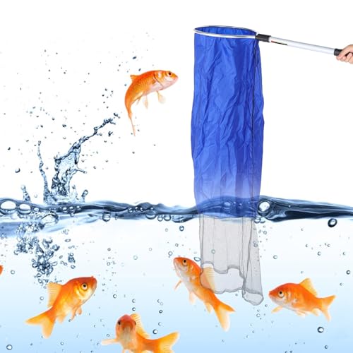 Soft Mesh Net Semipermeable Fishing Net Fish Transfer Net with 20-inch Handle for Medium Large Fish Spawning Breeding Care & Transfer Antiskid Opening at The Tail Widely Used - size: Diameter 30CM Handle 50CM, style: Diameter 30cm Handle 50cm