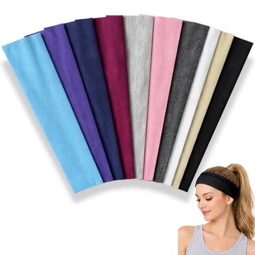 Styla Hair Headbands for Women Stretch Fashion Head Bands 10 Pack Non-Slip Head Wraps Great for Spa, Sports, Yoga, Pilates, Running, Gym Headband, Workouts (Variety) - color: Variety