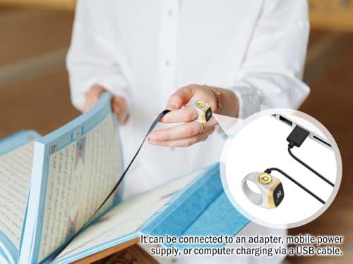 Anlising Smart Ring Counter, Smart Tasbih Zikr Ring, Muslim Islamic Prayer Smart Rings, Tasbih Counter Smart Ring, Tasbeeh Smart Counter, Digital Electronic Smart Tally Counter for Prayer (White,18MM)