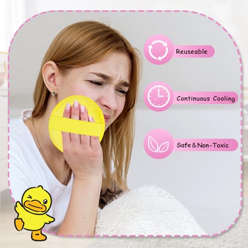 Ice Packs for Injuries Reusable 2 Packs Cold or Warm Compress Cold Packs for Injuries with Strap for Neck Head Fever Wisdom Teeth Recovery First Aid 4.9 Inch - style: Pig + Duck