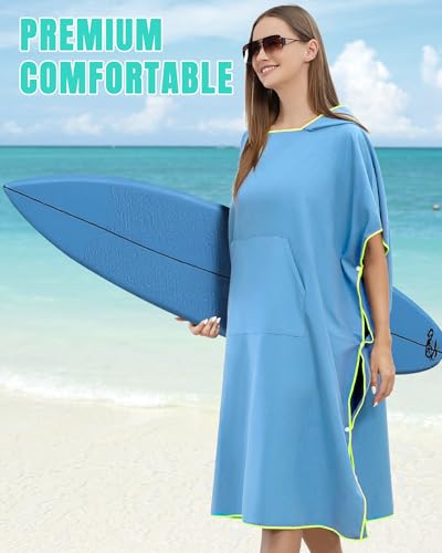 Yufawow Men Women Hooded Towel Changing Wearable Cloth Swimsuit Bikini Coverup Dry Robe Bathing Swim Parka Jacket Suit Dress Wrap Plus Size for Beach Hiking Pee Surf Board Pool Shower - color: Light Pink