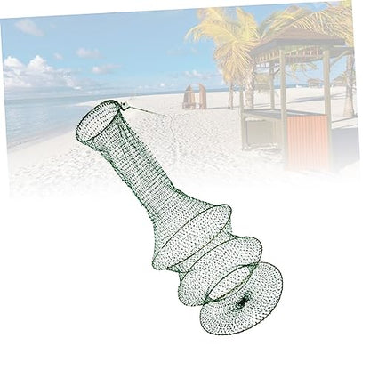 Yardwe Handwoven Fish Net Fine Mesh Net Foldable Portable Fishing Tool for Freshwater Fish and Shrimp Catching