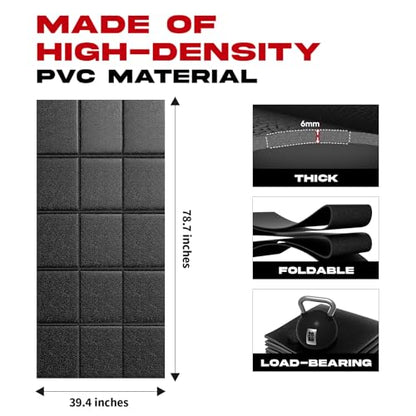 Treadmill Mat – 79" x 39", 1/4" Thick Non-Slip Walking Pad Mat for Carpet Floors & Hardwood, Shock Absorbing Exercise Mat & Under Treadmill Mat for Floor Protection in Home Gym