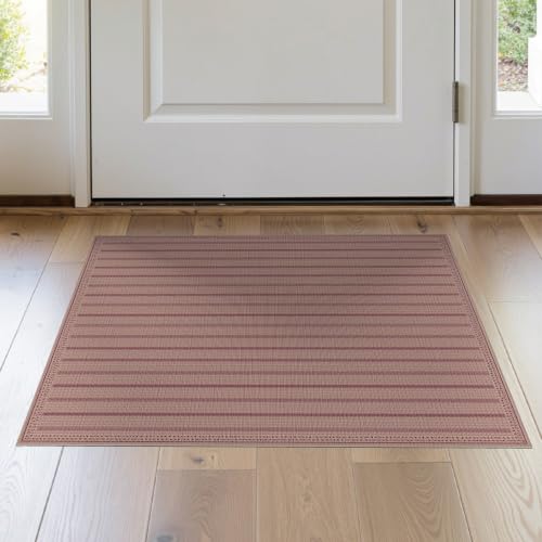 2'x3' Beige Warm Stripe Prayer Design Washable Accent Rug - color: Beige/Pattern 15, size: 2' x 3' (Rectangular)